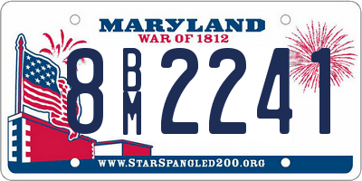 MD license plate 8BM2241