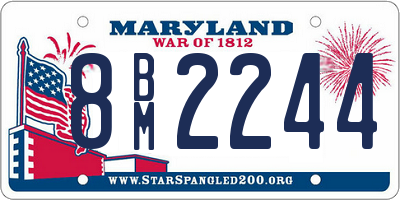 MD license plate 8BM2244