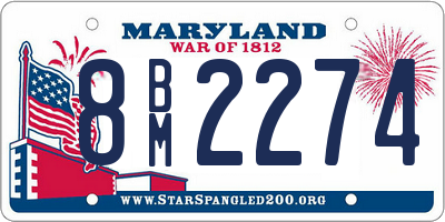 MD license plate 8BM2274