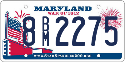 MD license plate 8BM2275