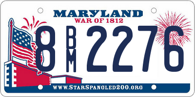 MD license plate 8BM2276