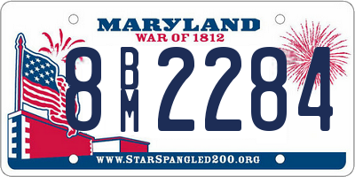 MD license plate 8BM2284