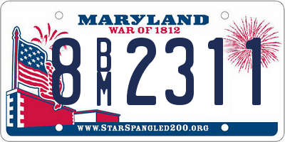 MD license plate 8BM2311