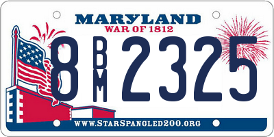 MD license plate 8BM2325