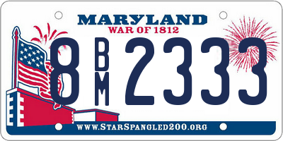 MD license plate 8BM2333
