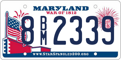 MD license plate 8BM2339