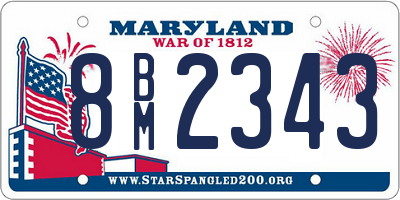 MD license plate 8BM2343