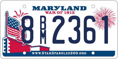 MD license plate 8BM2361