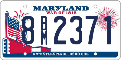MD license plate 8BM2371
