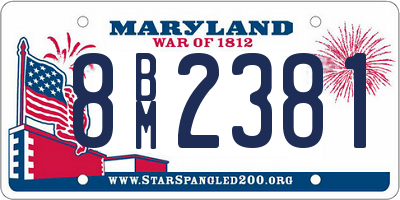 MD license plate 8BM2381