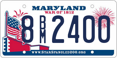 MD license plate 8BM2400