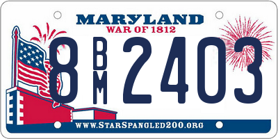 MD license plate 8BM2403