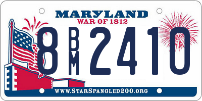 MD license plate 8BM2410