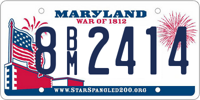 MD license plate 8BM2414