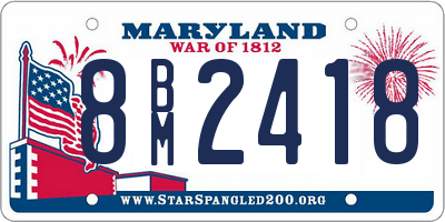 MD license plate 8BM2418