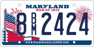 MD license plate 8BM2424