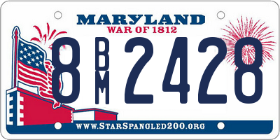 MD license plate 8BM2428