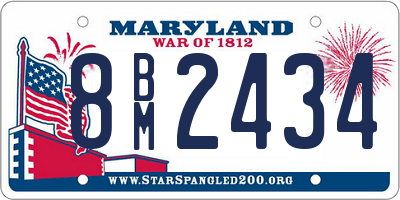 MD license plate 8BM2434