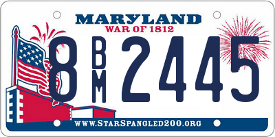 MD license plate 8BM2445