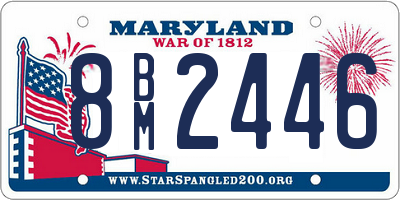 MD license plate 8BM2446