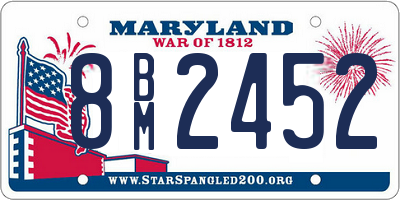 MD license plate 8BM2452