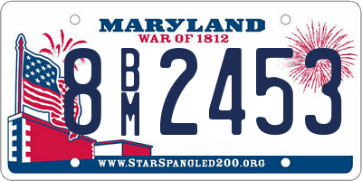 MD license plate 8BM2453