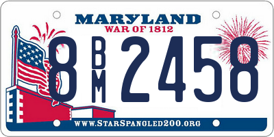 MD license plate 8BM2458