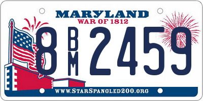 MD license plate 8BM2459