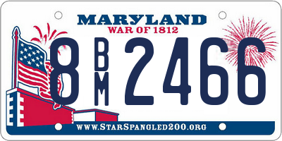 MD license plate 8BM2466