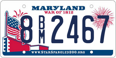 MD license plate 8BM2467