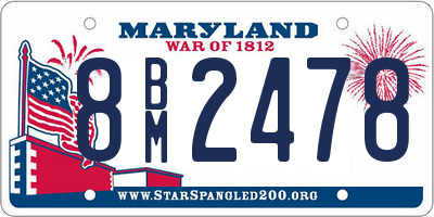 MD license plate 8BM2478