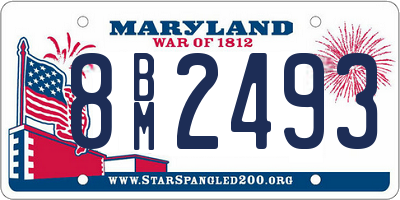 MD license plate 8BM2493