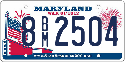 MD license plate 8BM2504