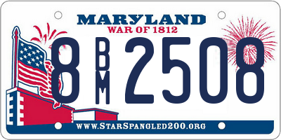 MD license plate 8BM2508