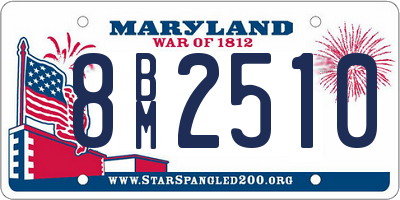 MD license plate 8BM2510