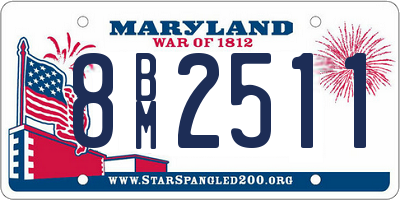 MD license plate 8BM2511