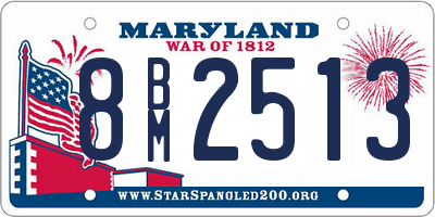 MD license plate 8BM2513