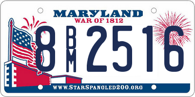 MD license plate 8BM2516