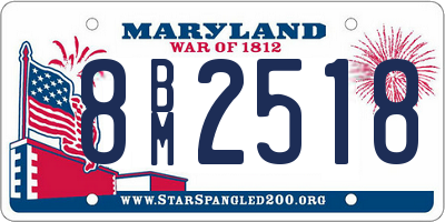 MD license plate 8BM2518