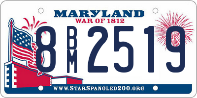 MD license plate 8BM2519