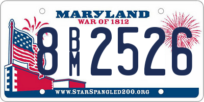 MD license plate 8BM2526