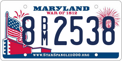 MD license plate 8BM2538