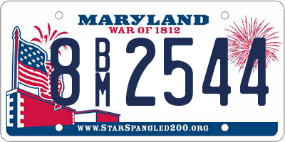 MD license plate 8BM2544