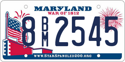 MD license plate 8BM2545