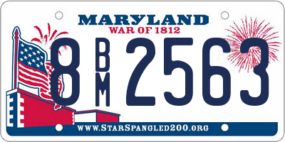 MD license plate 8BM2563