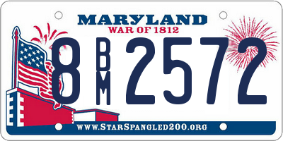 MD license plate 8BM2572