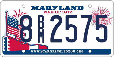 MD license plate 8BM2575