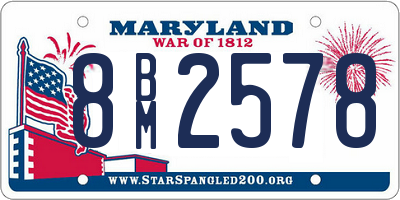 MD license plate 8BM2578