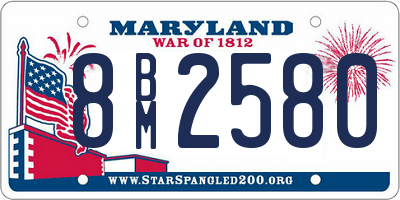 MD license plate 8BM2580