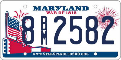 MD license plate 8BM2582
